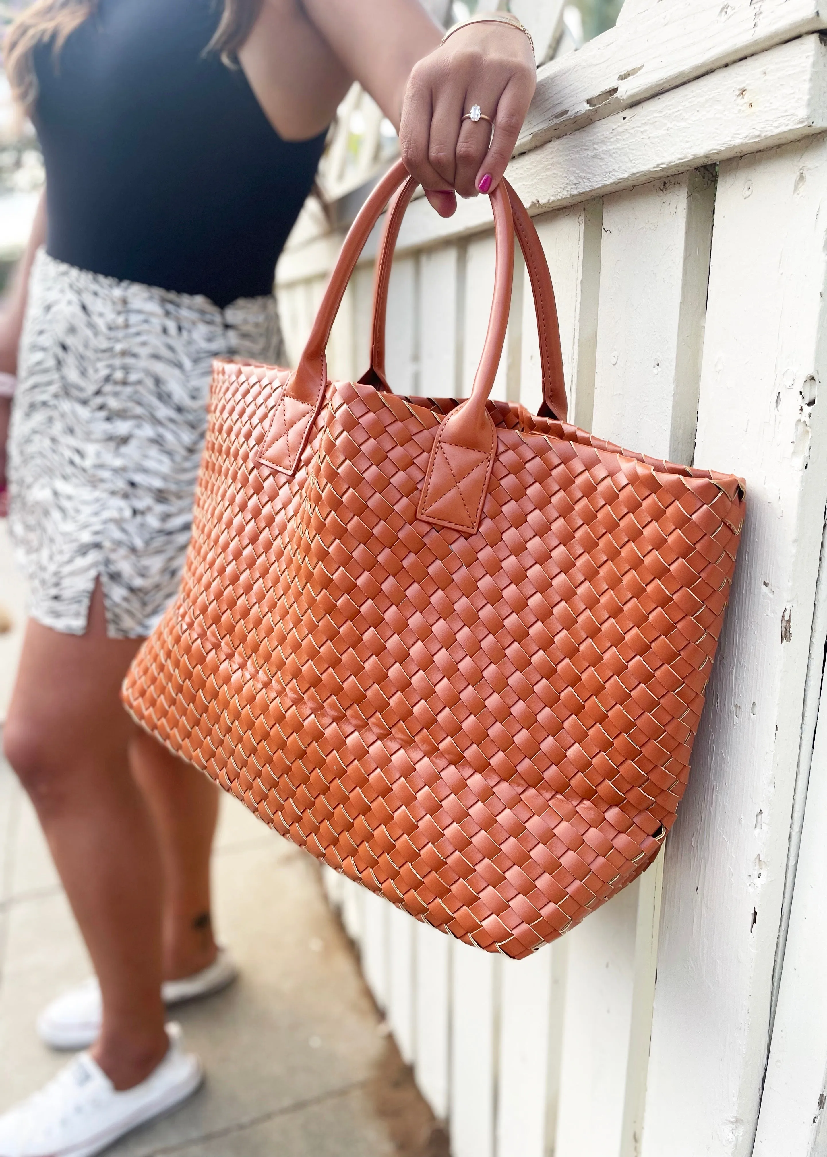 Vegan leather Tote bag