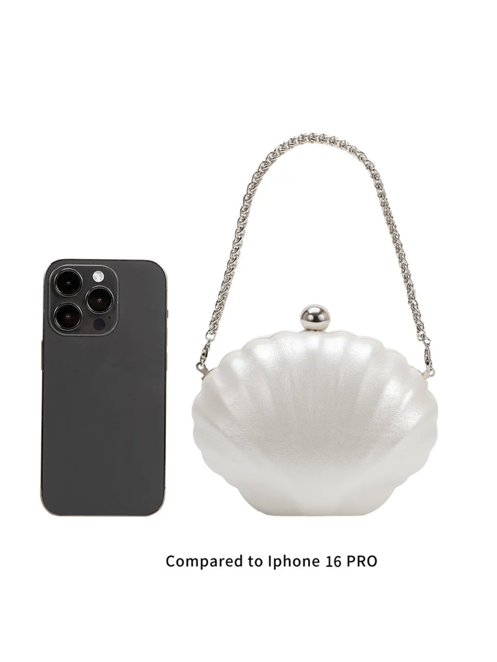 Venus Pearl Vegan Leather Crossbody Clutch