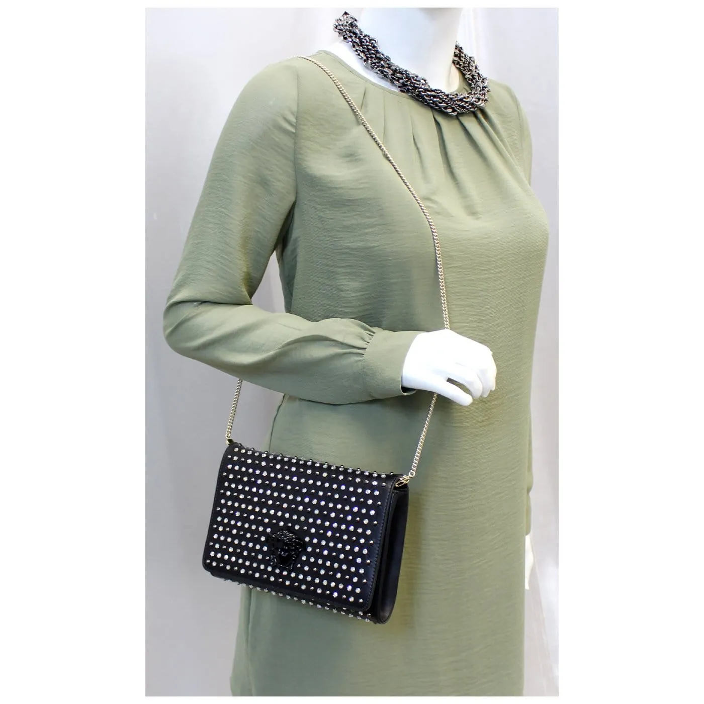 Versace City Stud Palazzo Evening Shoulder Crossbody Bag