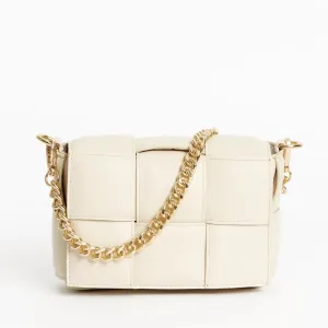 Vestirsi Margot Ivory Leather Woven Bag