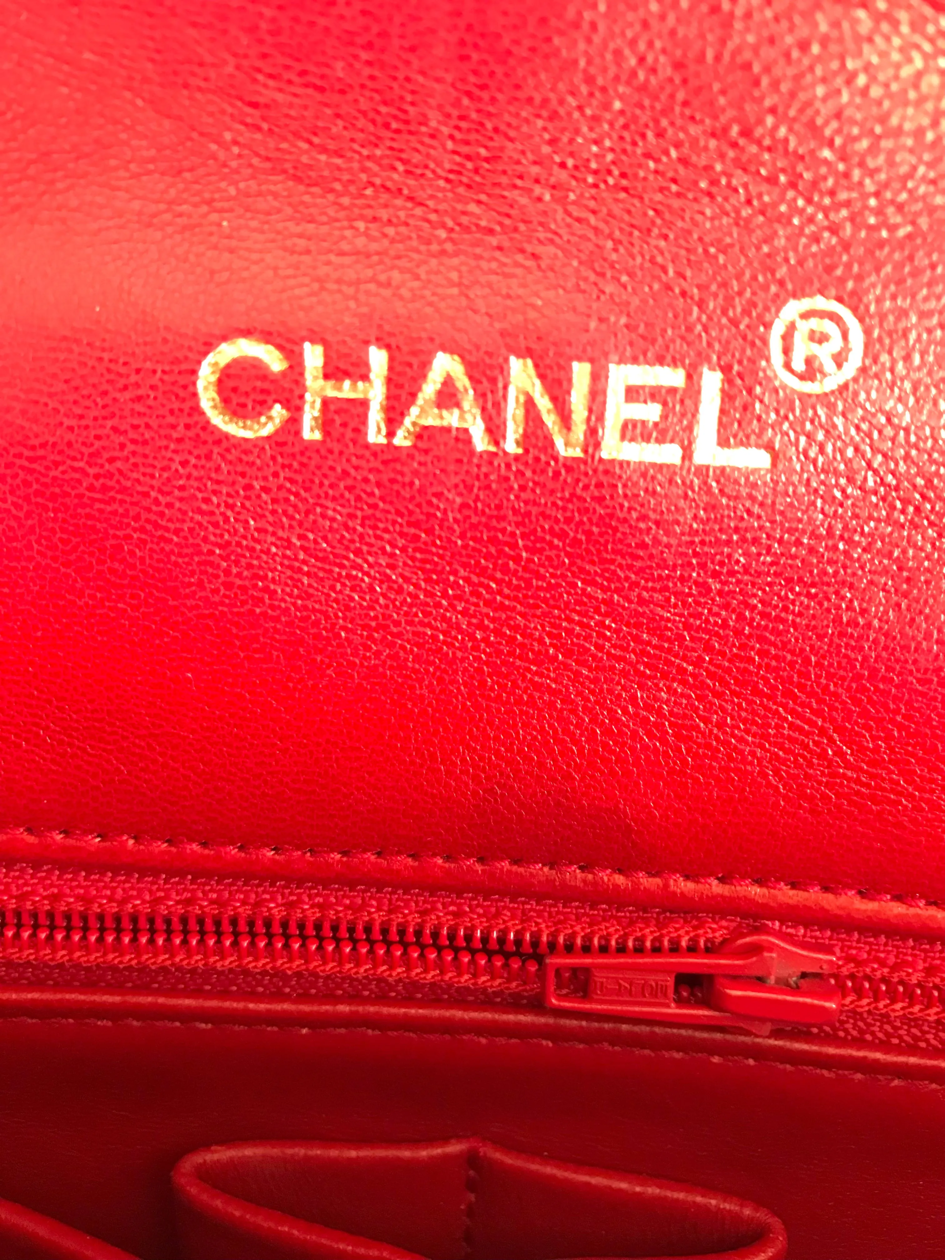 Vintage Chanel red 2.55 shoulder bag with wavy stitches and rope strings and gold chain strap. Very rare piece from the era. 050316r4
