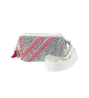 Vintage Havana Meme Handbag - Silver Glitter