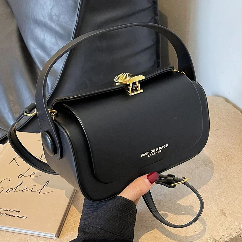 Vintage Leather Crossbody Square Bag