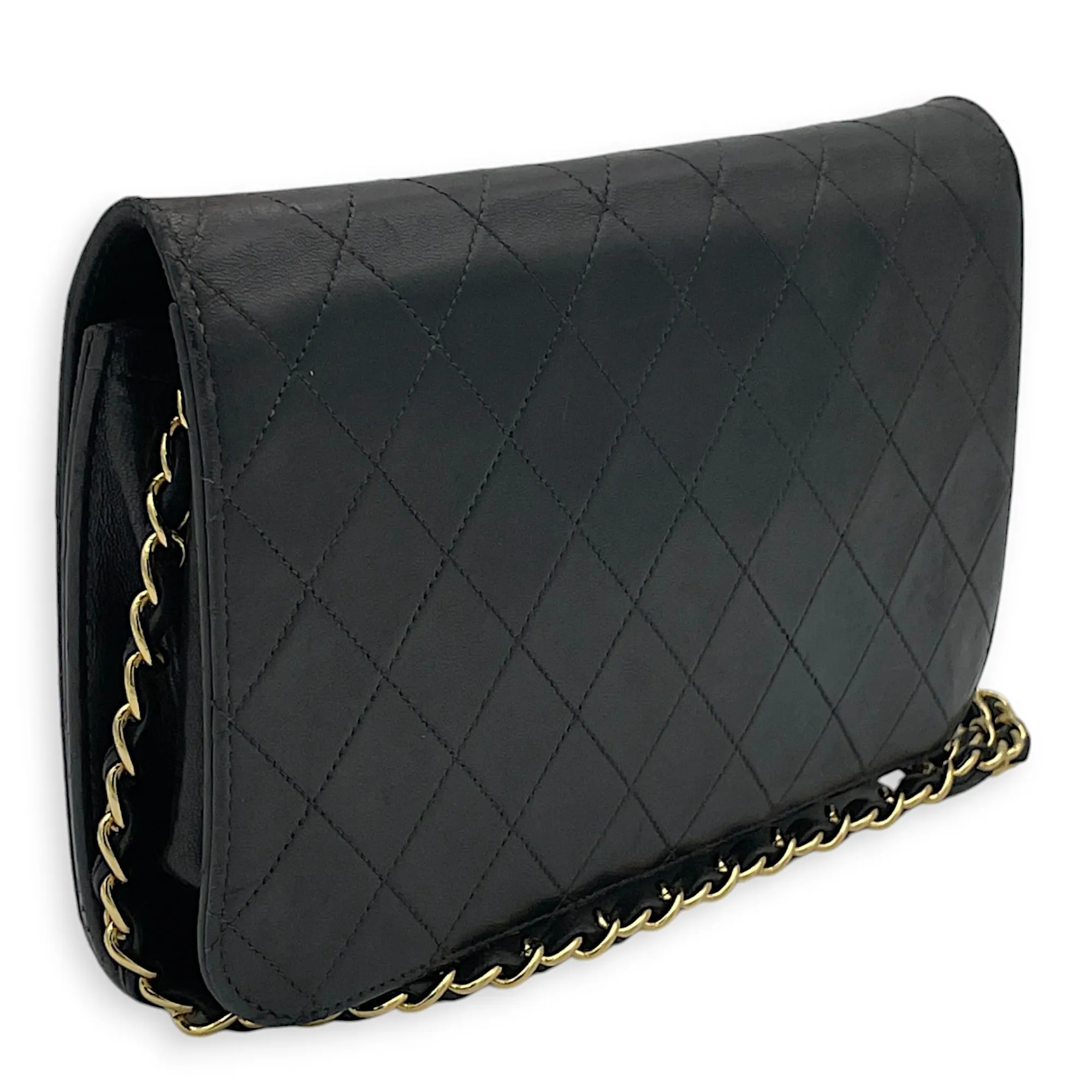 Vintage Quilted Flap Crossbody bag in Lambskin, Gold Hardware