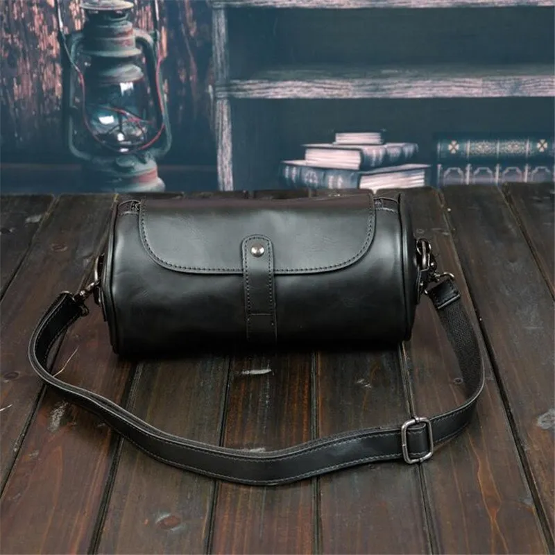 Vintage Saddle Leather Round Bag