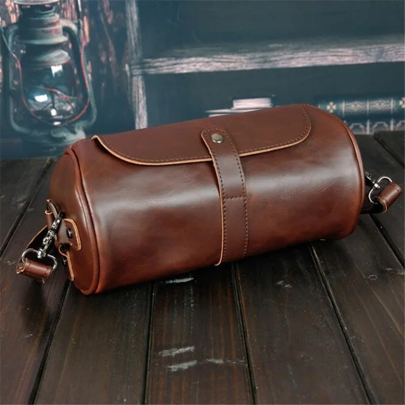 Vintage Saddle Leather Round Bag