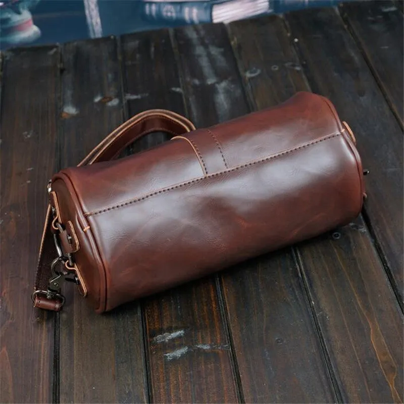 Vintage Saddle Leather Round Bag