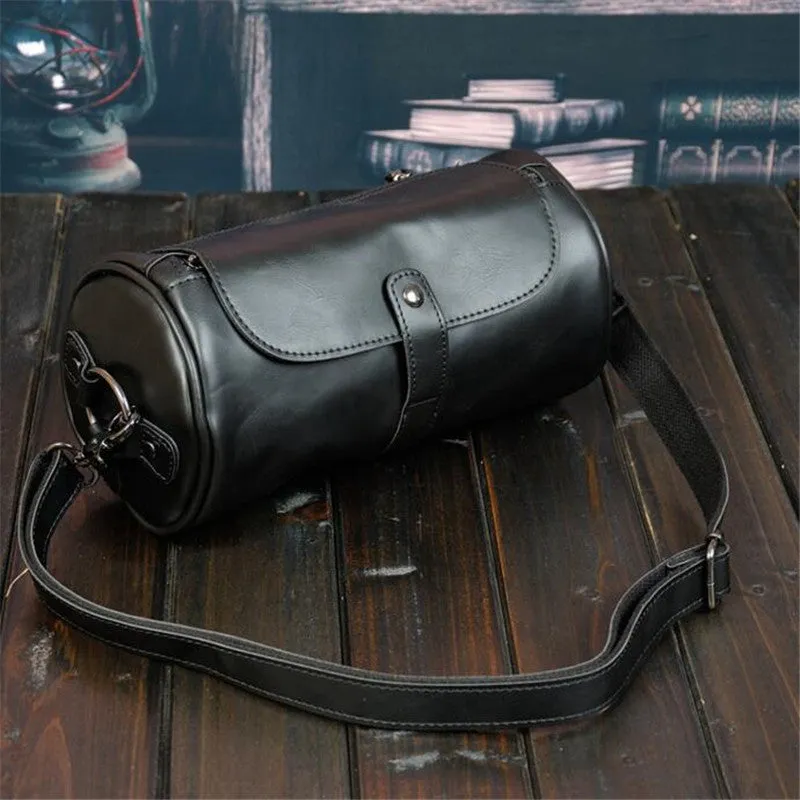 Vintage Saddle Leather Round Bag