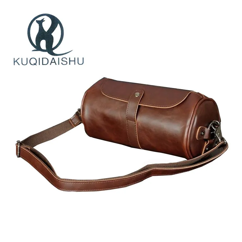 Vintage Saddle Leather Round Bag