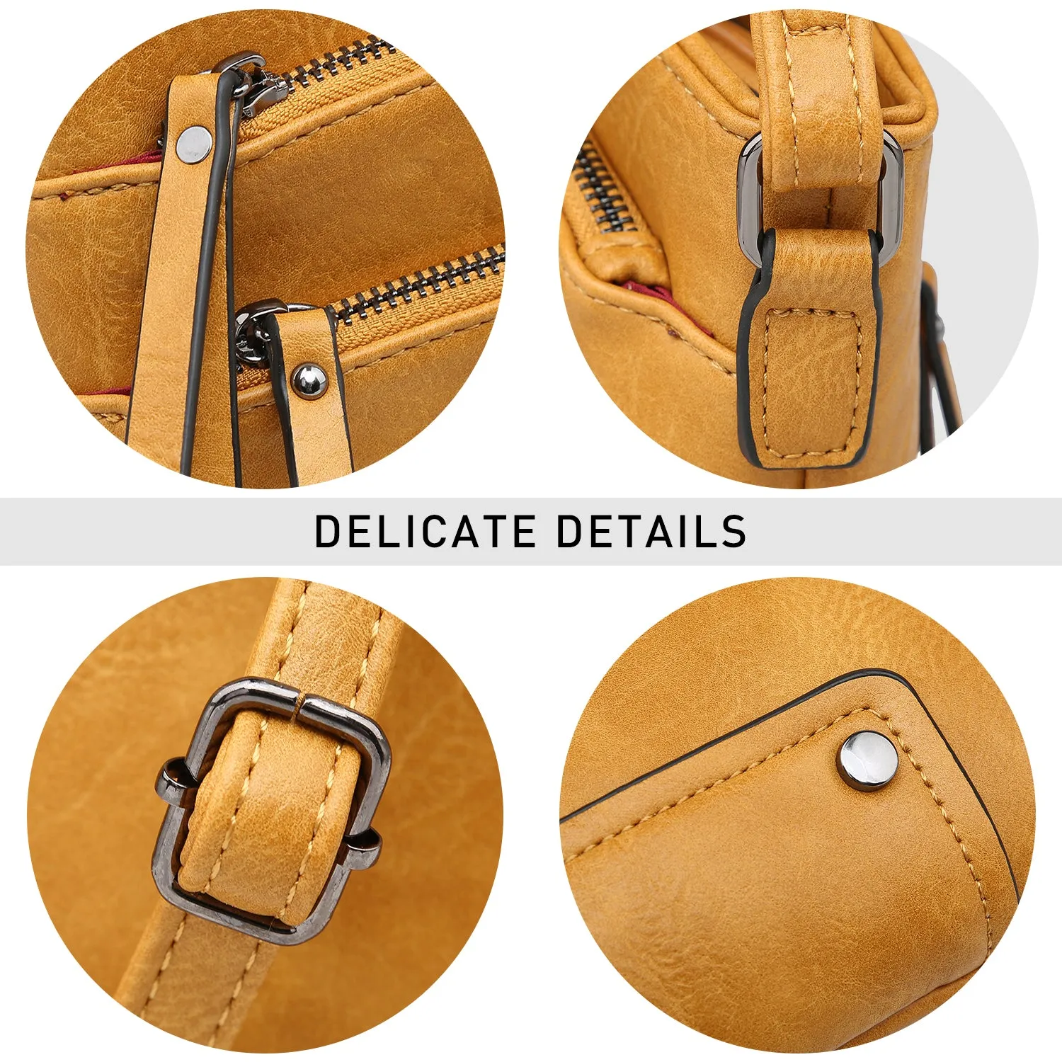 VONMAY Large Crossbody Bags for Women Triple Zip Pocket Cross Body Purses and Handbags