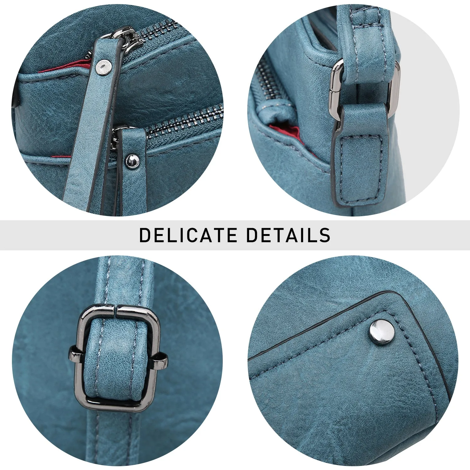 VONMAY Large Crossbody Bags for Women Triple Zip Pocket Cross Body Purses and Handbags