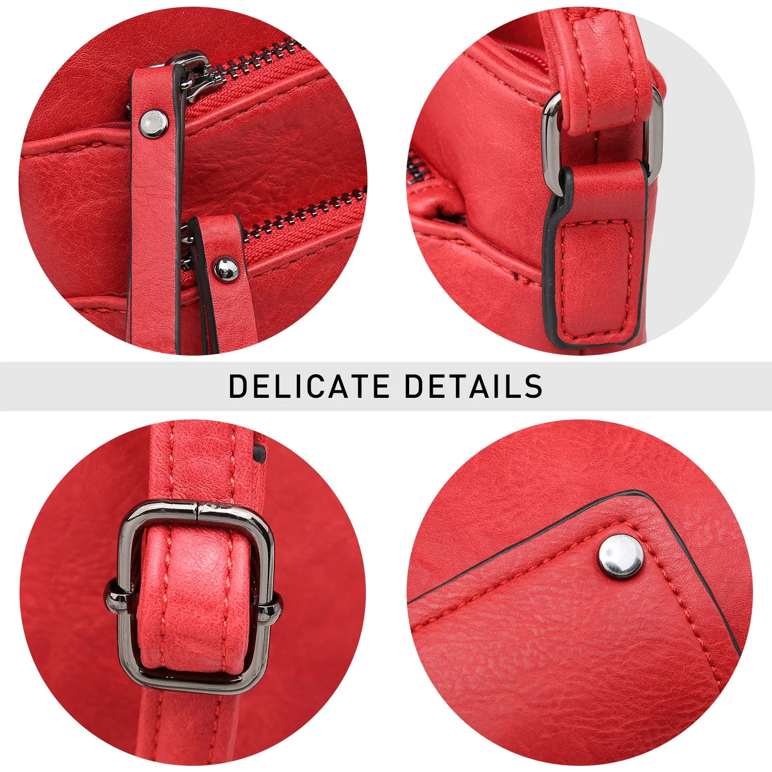 VONMAY Large Crossbody Bags for Women Triple Zip Pocket Cross Body Purses and Handbags