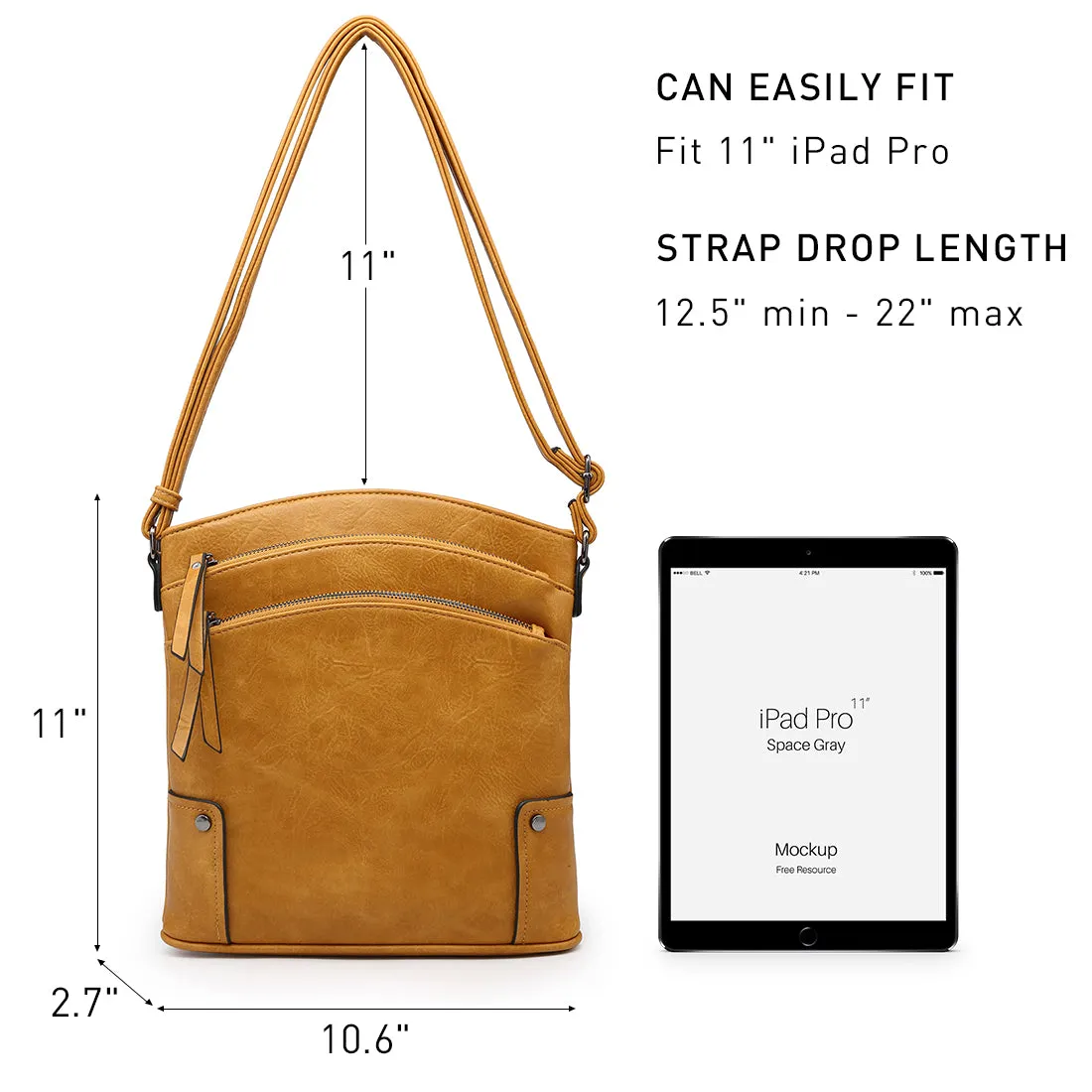 VONMAY Large Crossbody Bags for Women Triple Zip Pocket Cross Body Purses and Handbags