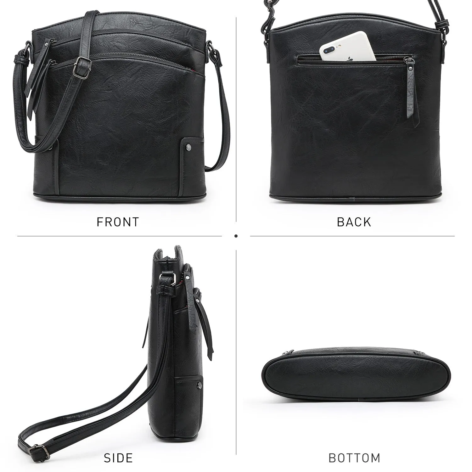 VONMAY Large Crossbody Bags for Women Triple Zip Pocket Cross Body Purses and Handbags