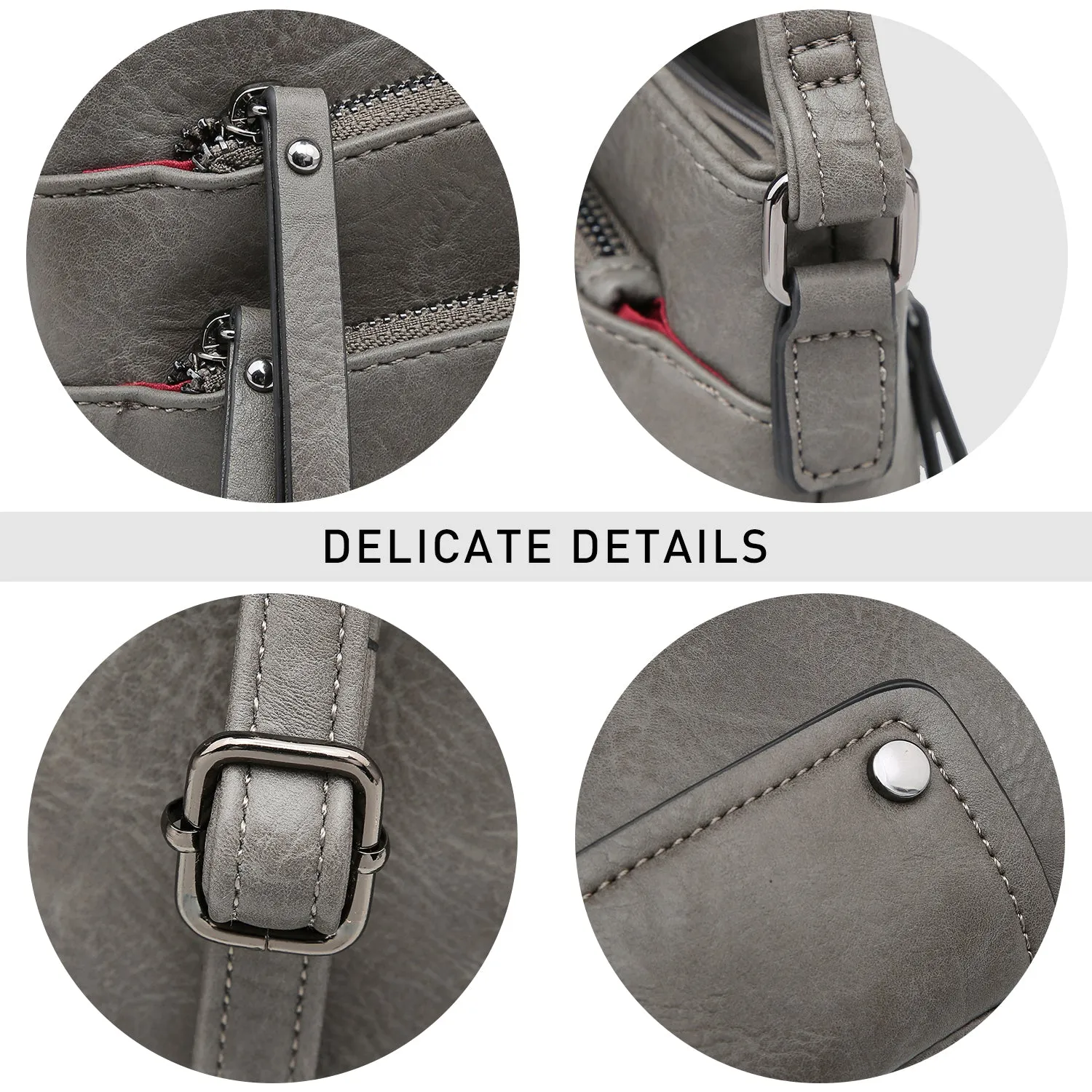 VONMAY Large Crossbody Bags for Women Triple Zip Pocket Cross Body Purses and Handbags