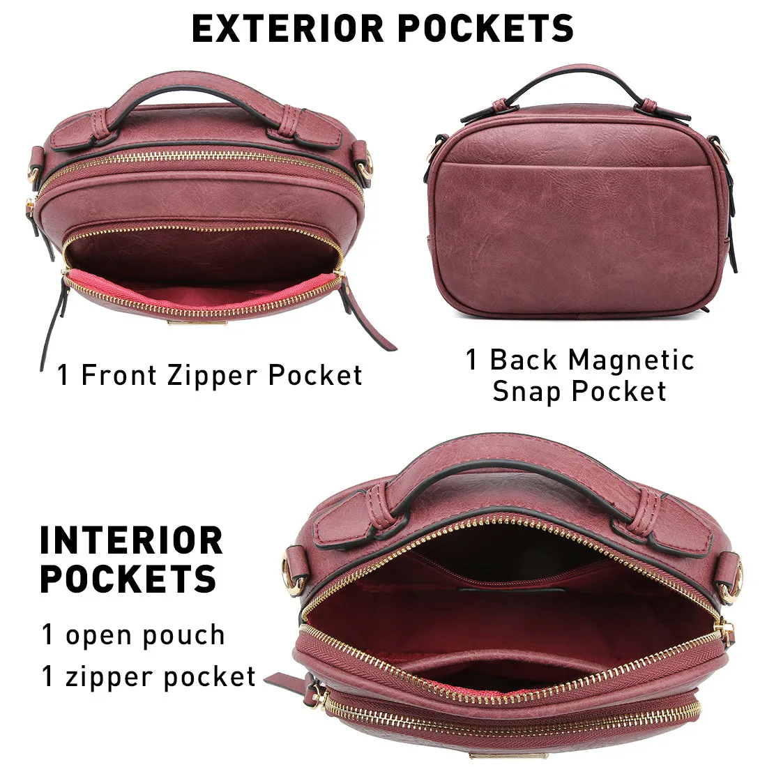 VONMAY Lightweight Medium Crossbody Bags for Women Multi Pockets Zippers Shoulder Purse