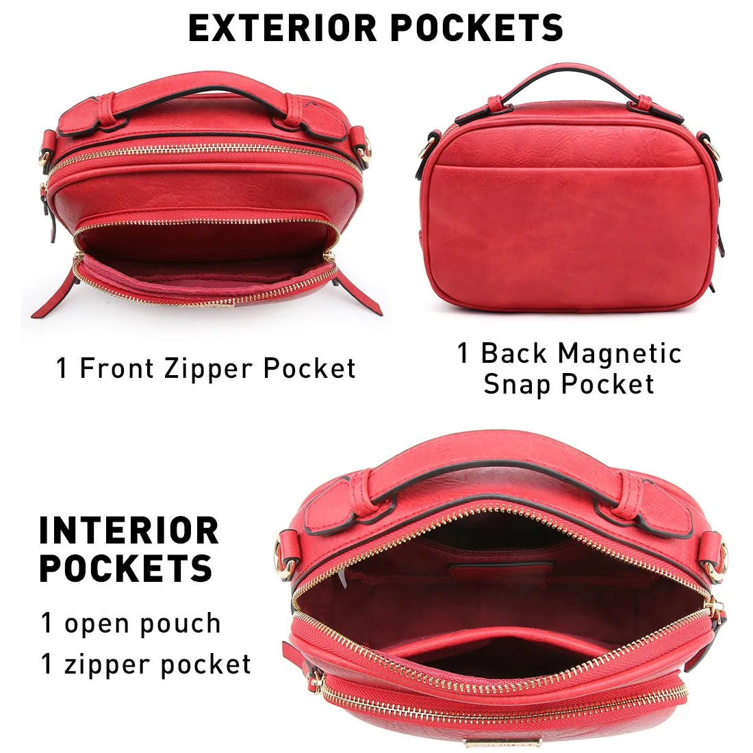 VONMAY Lightweight Medium Crossbody Bags for Women Multi Pockets Zippers Shoulder Purse