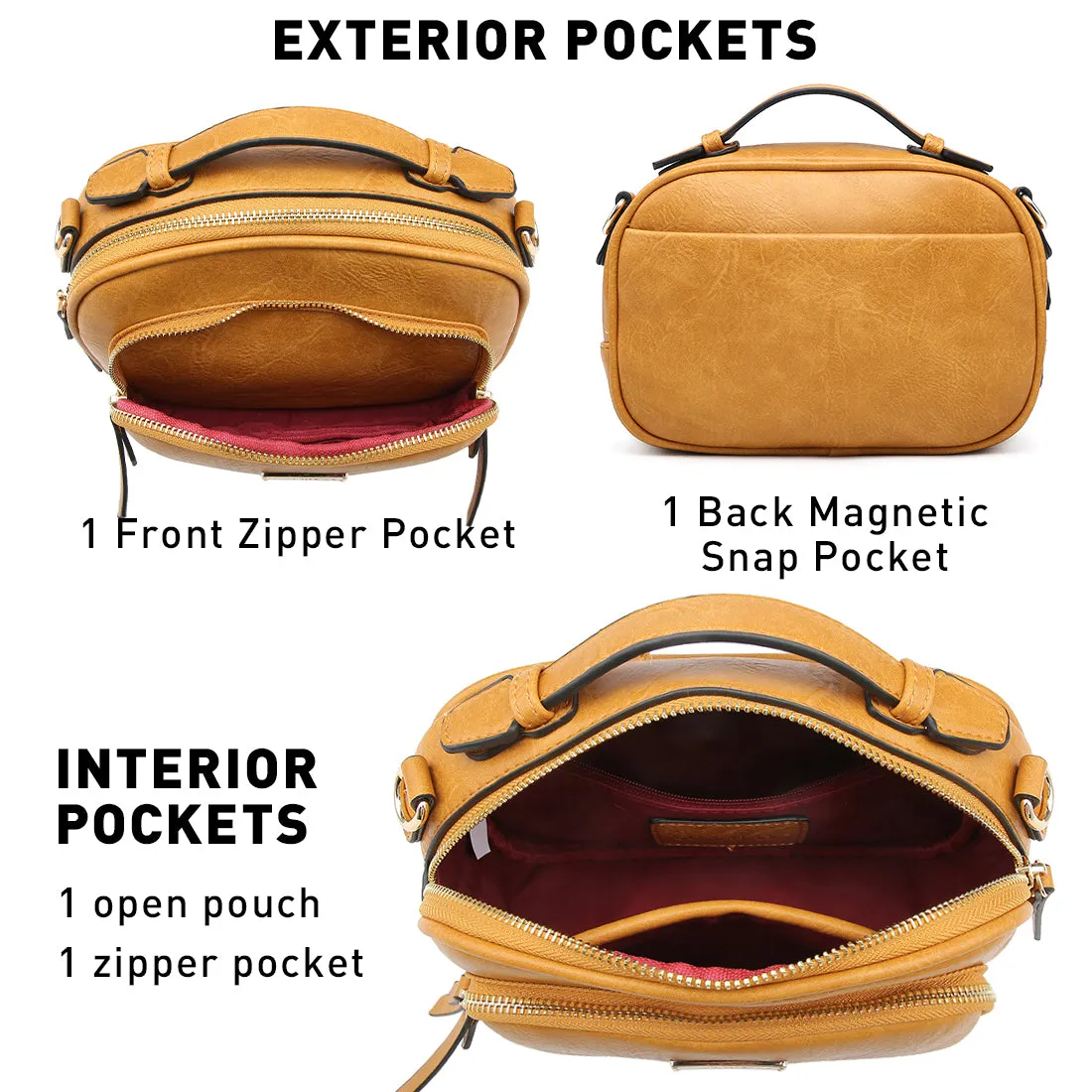 VONMAY Lightweight Medium Crossbody Bags for Women Multi Pockets Zippers Shoulder Purse