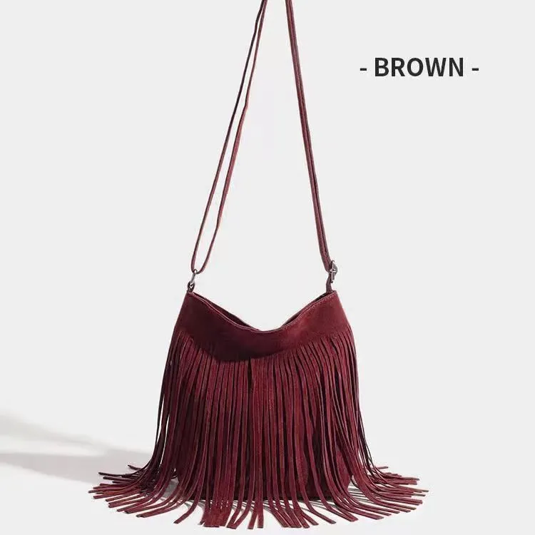 Women's Cool Artistic Tassel Simple Popular Crossbody Bags