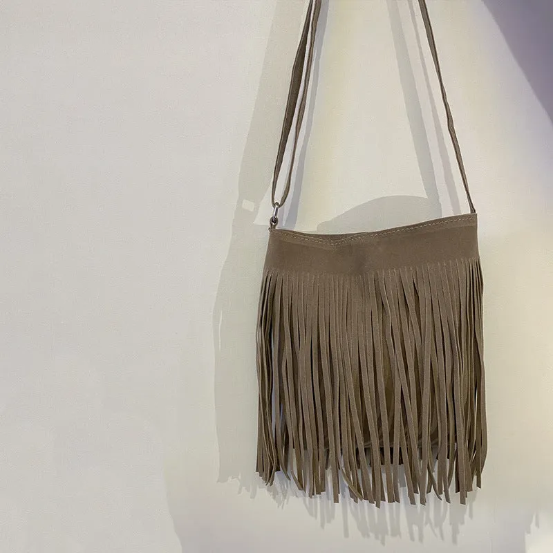Women's Cool Artistic Tassel Simple Popular Crossbody Bags
