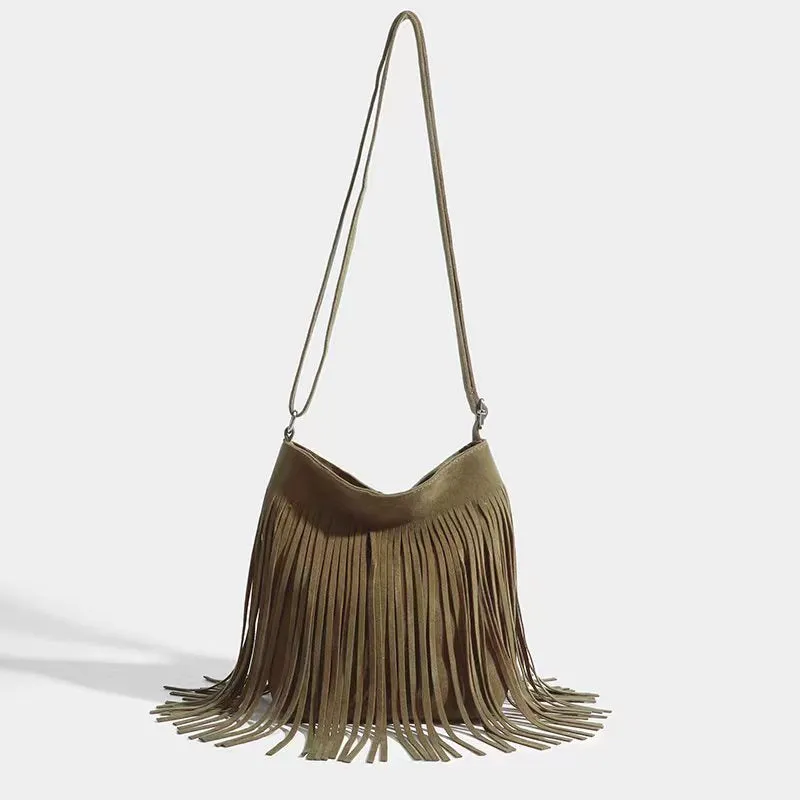 Women's Cool Artistic Tassel Simple Popular Crossbody Bags