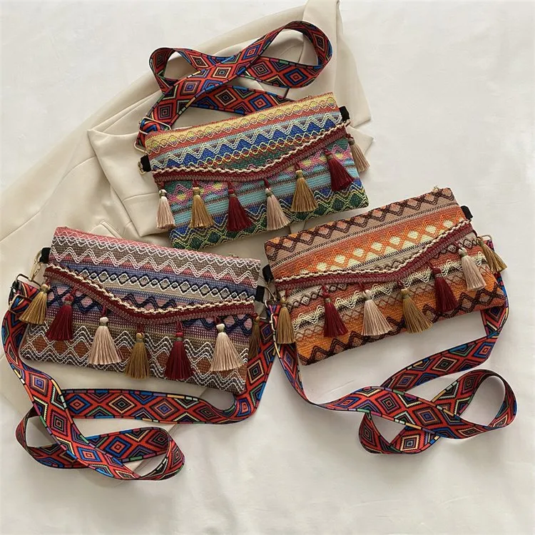 Women's Fashion Korean National Style Tassel Crossbody Bags