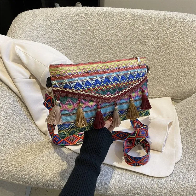Women's Fashion Korean National Style Tassel Crossbody Bags