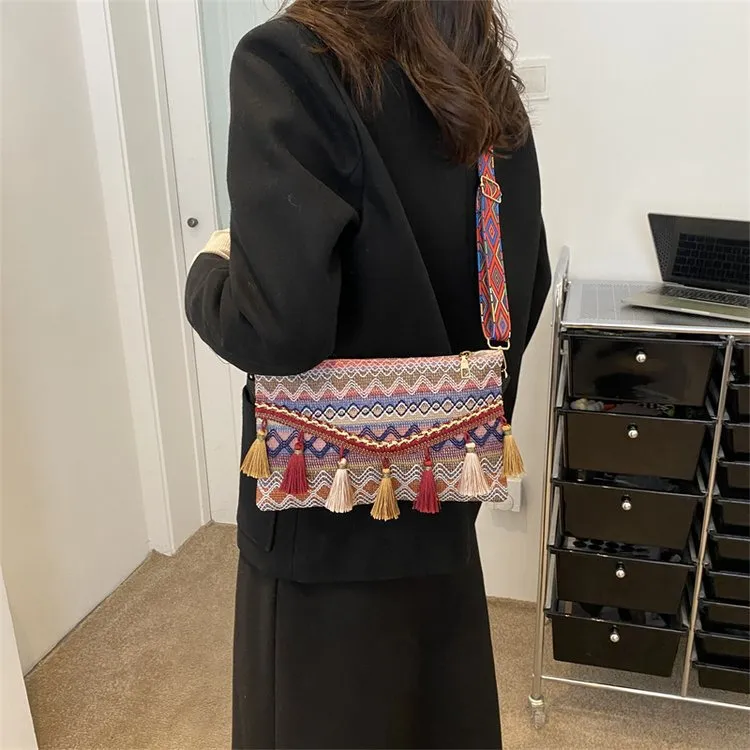 Women's Fashion Korean National Style Tassel Crossbody Bags