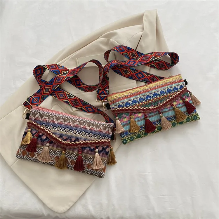 Women's Fashion Korean National Style Tassel Crossbody Bags