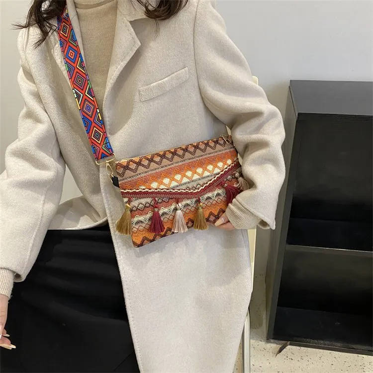 Women's Fashion Korean National Style Tassel Crossbody Bags