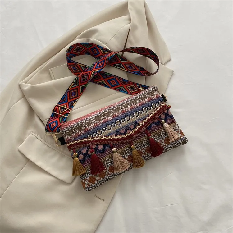 Women's Fashion Korean National Style Tassel Crossbody Bags