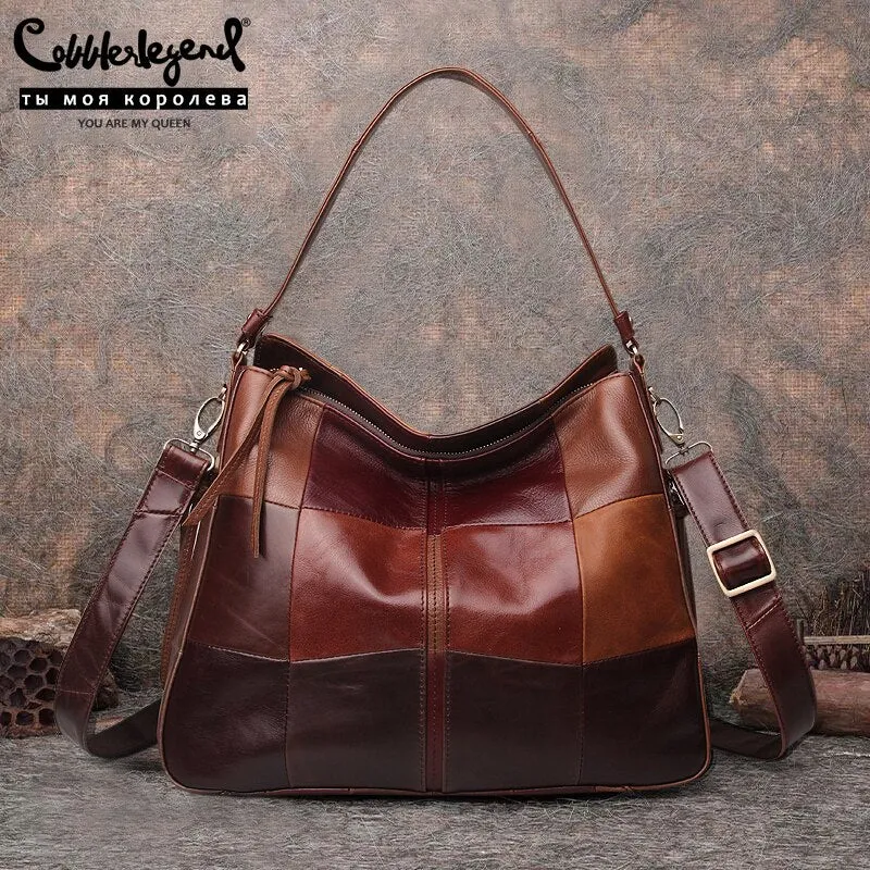 Women's Luxury Leather Handbag Retro Fashion Shoulder Bag