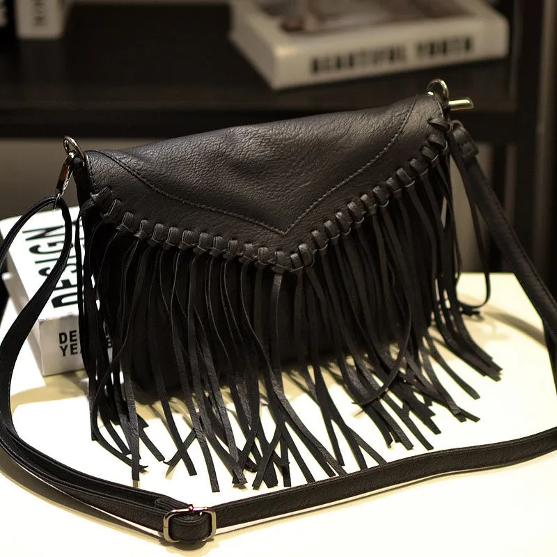 Women's Pretty Trendy Envelope Tassel Thin Crossbody Bags