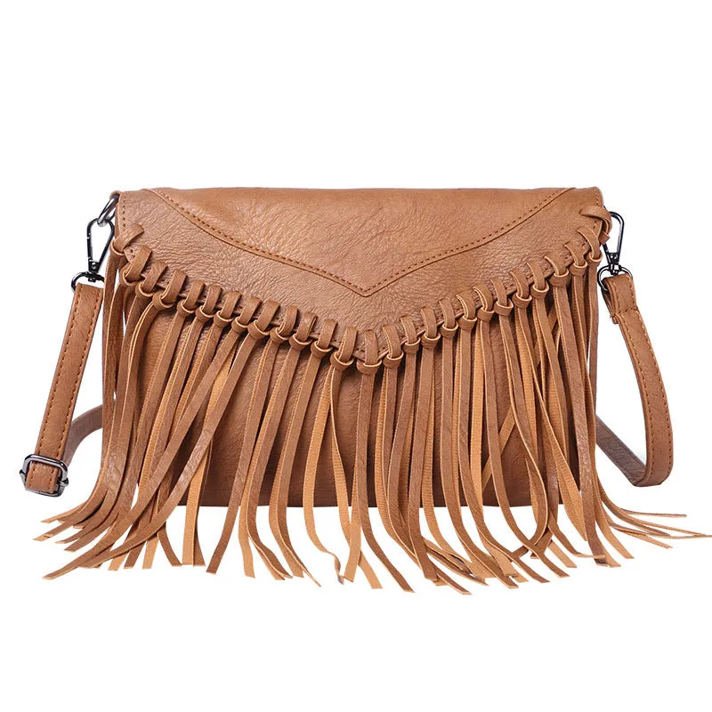 Women's Pretty Trendy Envelope Tassel Thin Crossbody Bags