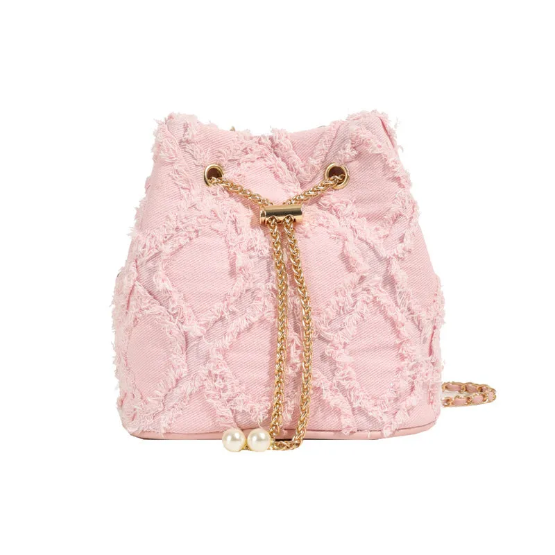 Women's Rhombic Mini Spring Simple Trendy Drawstring Shoulder Bags