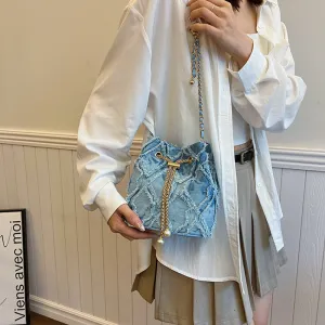 Women's Rhombic Mini Spring Simple Trendy Drawstring Shoulder Bags