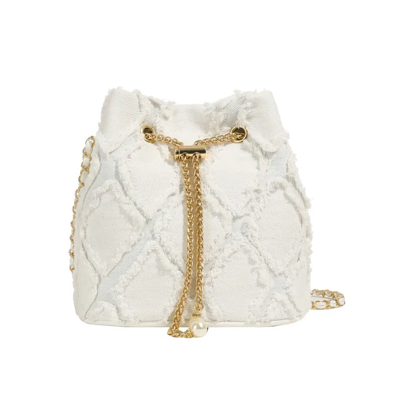 Women's Rhombic Mini Spring Simple Trendy Drawstring Shoulder Bags