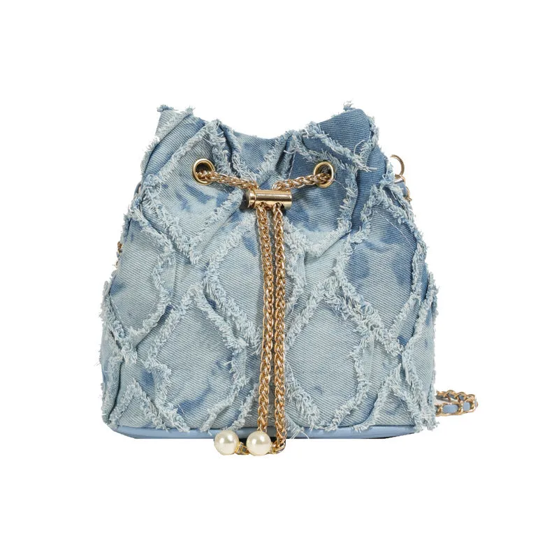Women's Rhombic Mini Spring Simple Trendy Drawstring Shoulder Bags