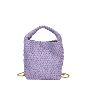 Woven Crossbody Mini Tote-purple