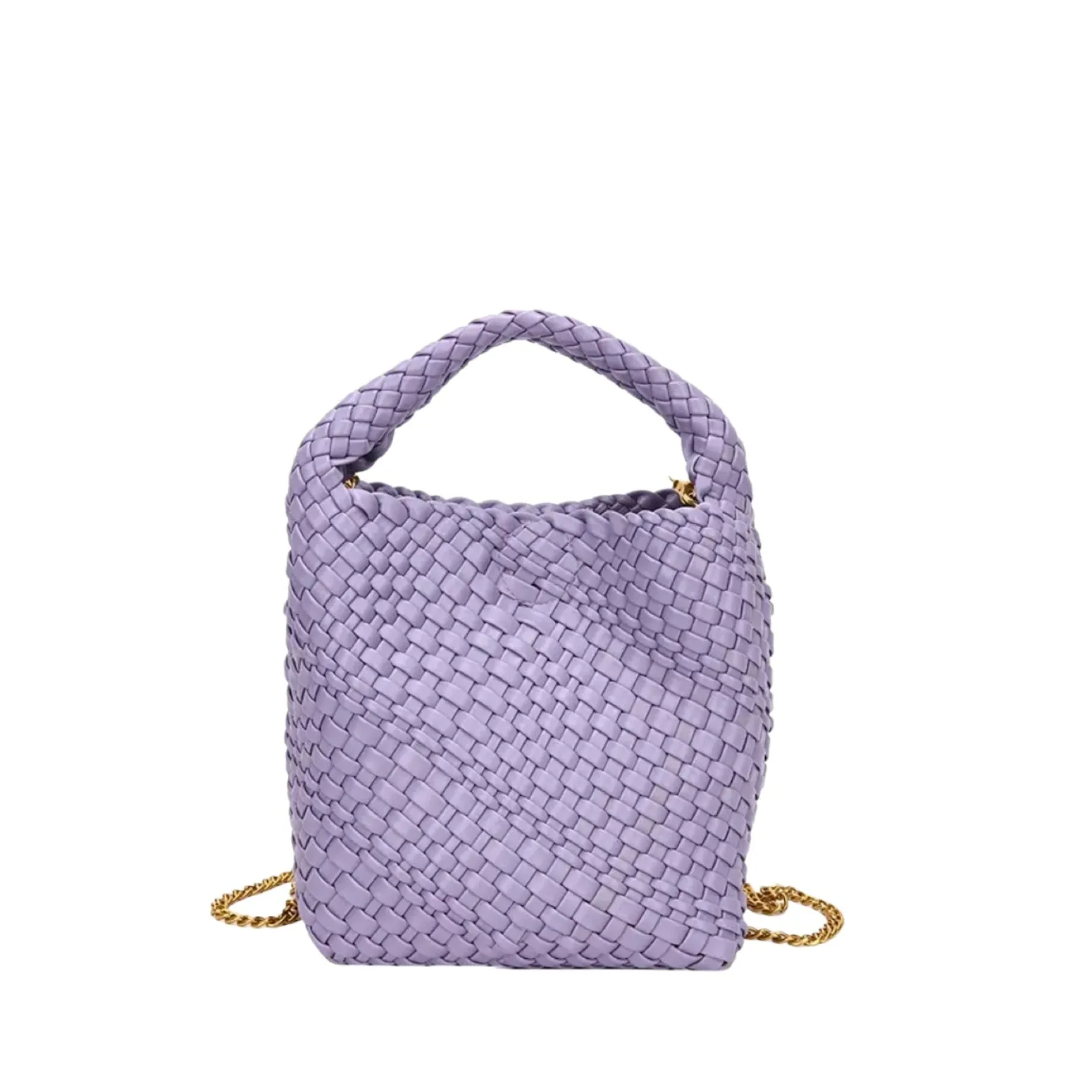 Woven Crossbody Mini Tote-purple