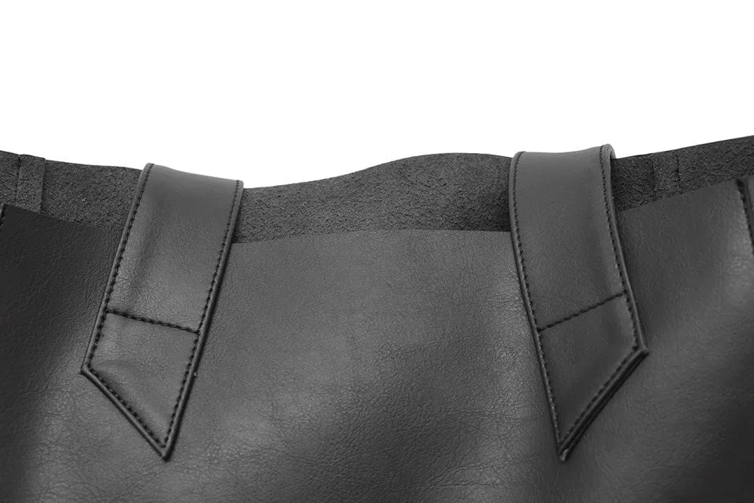 XXL Vegan Leather Tote Bag | Black