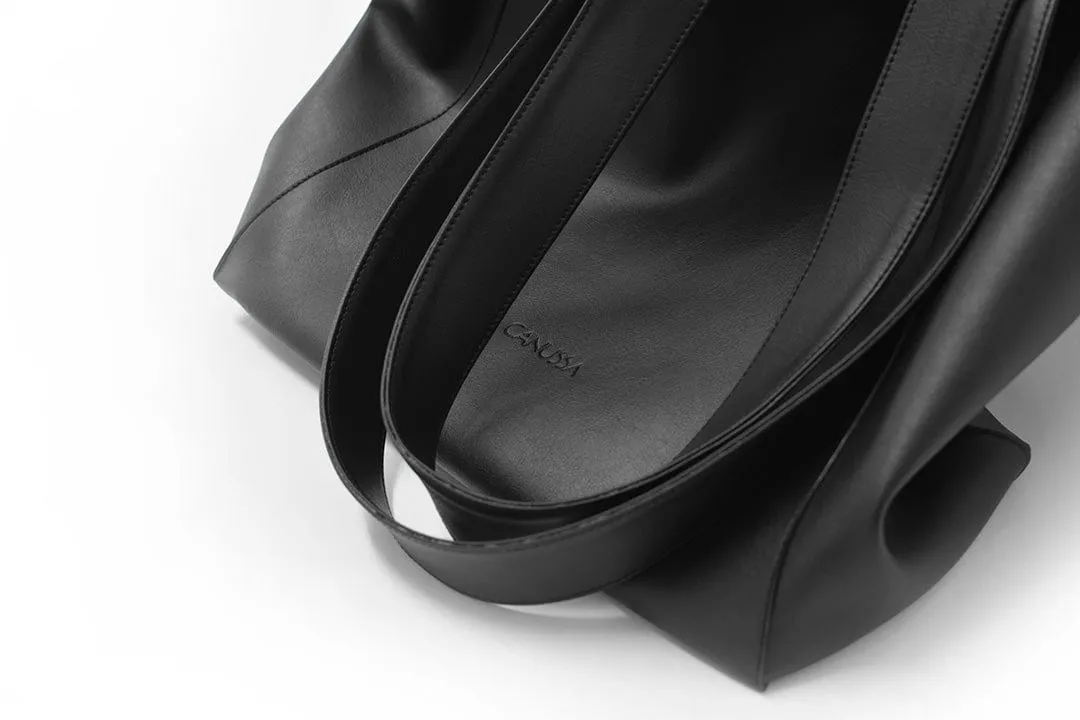 XXL Vegan Leather Tote Bag | Black