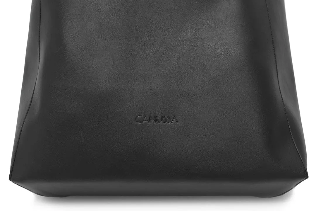 XXL Vegan Leather Tote Bag | Black