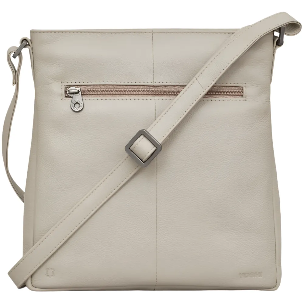 Yoshi Bryant Warm Grey Leather Cross Body Bag