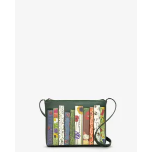 Yoshi Green Fingers Bookworm Parker Green Leather Cross Body Bag