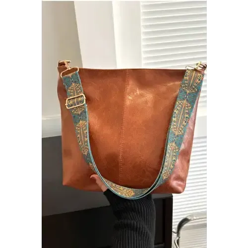 Zenana Retro Pattern Vegan Leather Crossbody Bag
