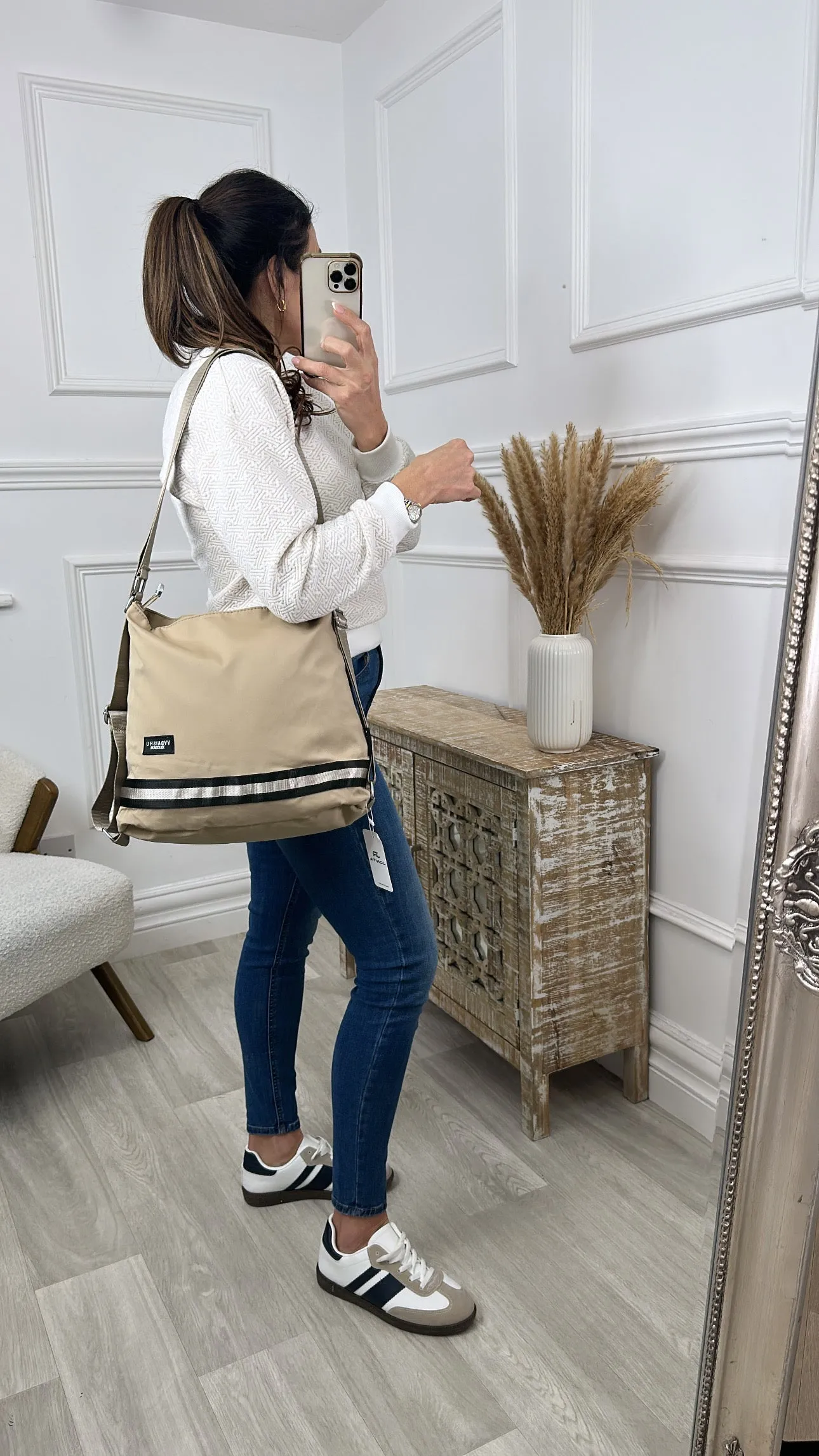 Zola Beige Convertible Backpack Shoulderbag