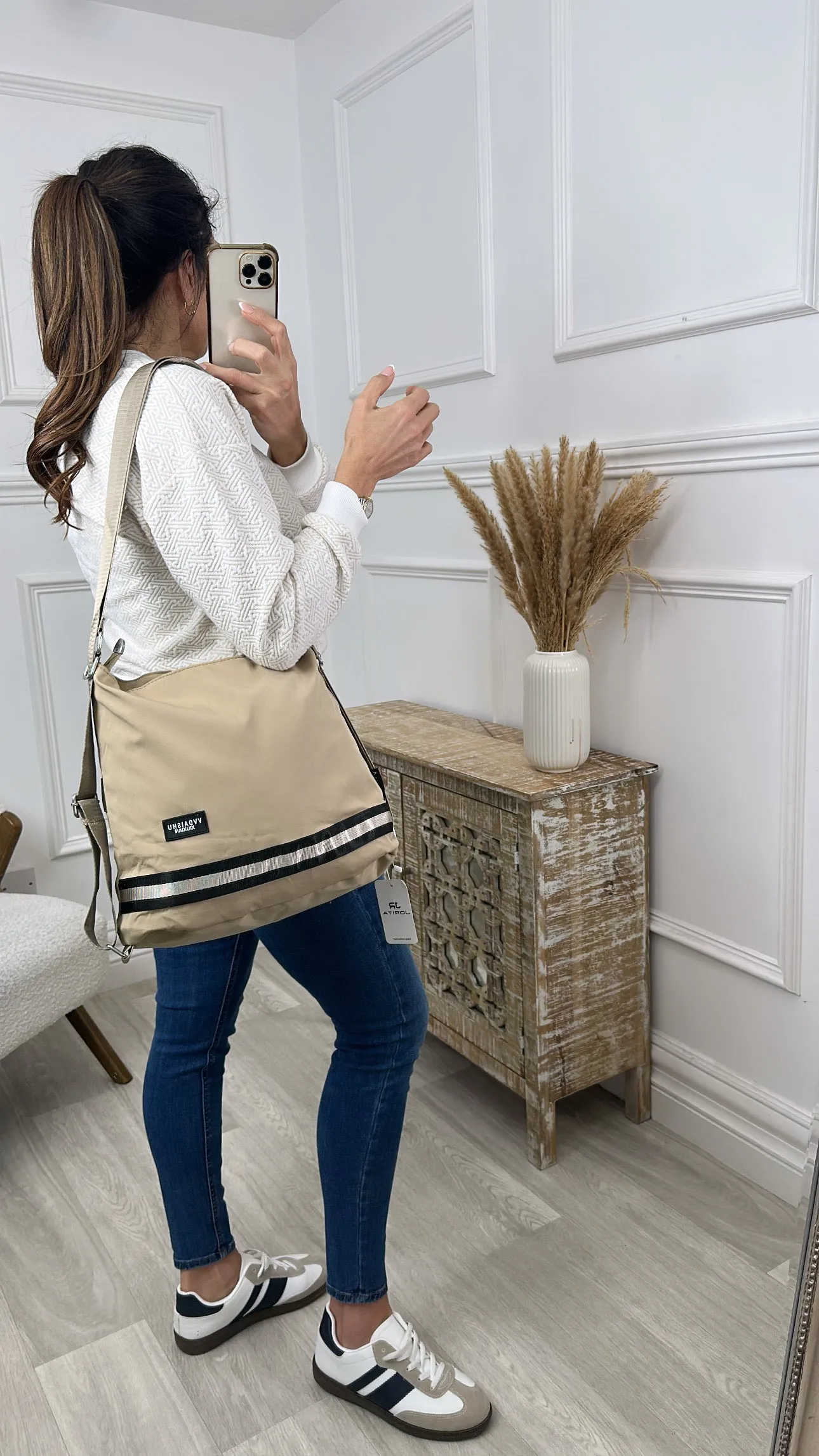 Zola Beige Convertible Backpack Shoulderbag
